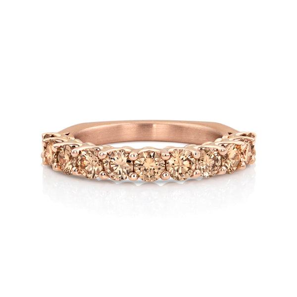 in champagne diamonds and rose gold,<br>head-on view  <span class='visuallyhidden'>Call, text 323-404-2959 for shopping help.</span>